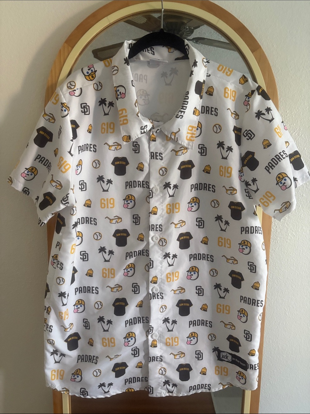 Padres and Jack in the Box Hawaiian Button up